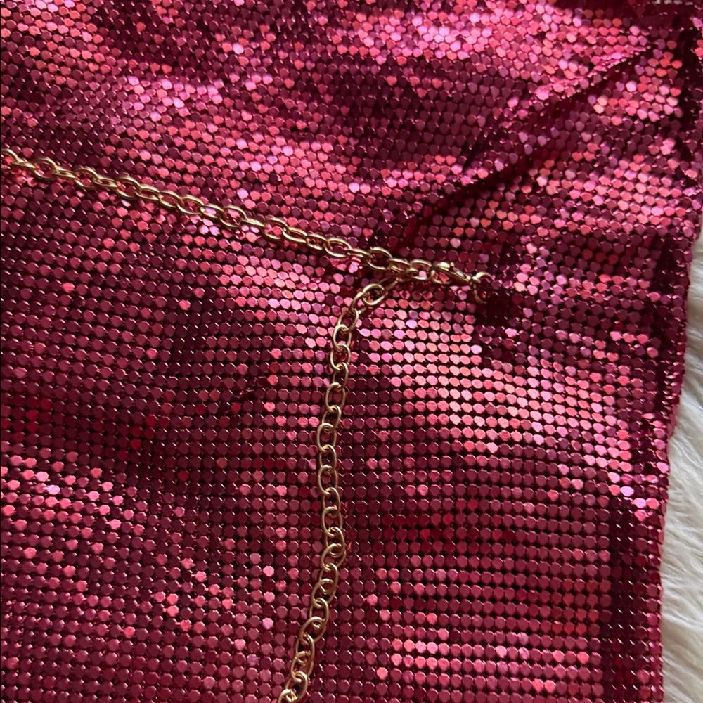 💗PINK METAL CHAINMAIL SKIRT💖 - Picture 4 of 5